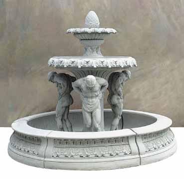  Garden Fountain, Cast Stone Garden Fountain with Pool-Pond